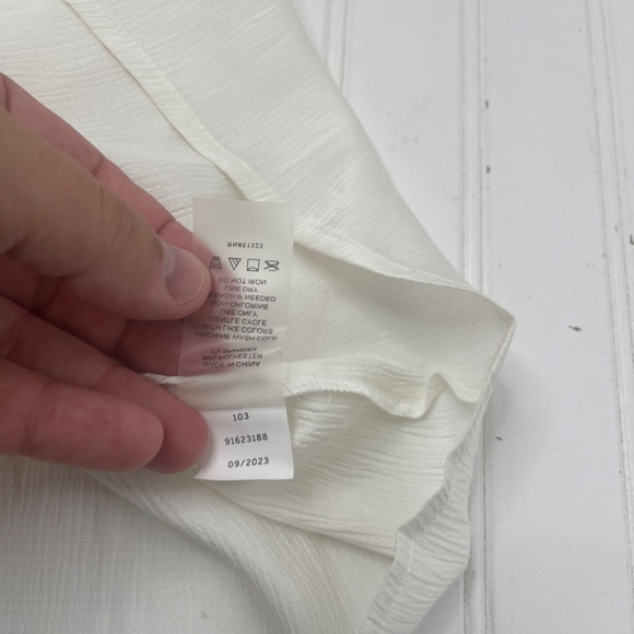 NWT Vince Camuto Holiday Button Front Shirt Large New Ivory - Picture 7 of 8